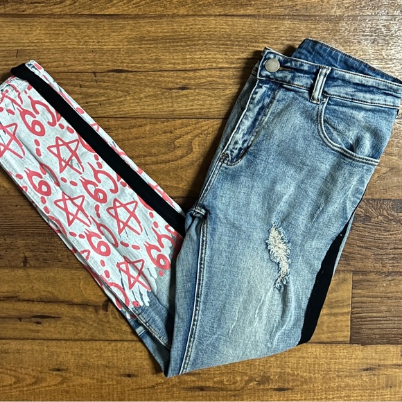 Cooper 9 • Los Angeles • Men’s • Graffiti • Size 34/31 • Blue/Pink • Jeans - Picture 8 of 16